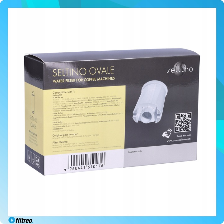 3x Filtry do ekspresu Delonghi Seltino Ovale wkłady wydajne Seltino