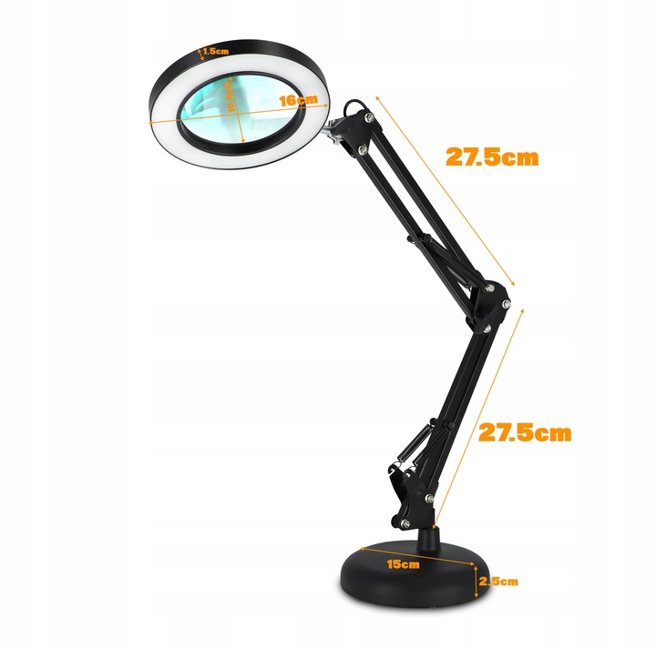 Lampka Na Biurko LED Lampa Kosmetyczna Ściemniacz Lupa Szkło