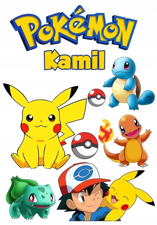 Wydruk CUKROWY POKEMON PIKACHU zestaw POSTACI