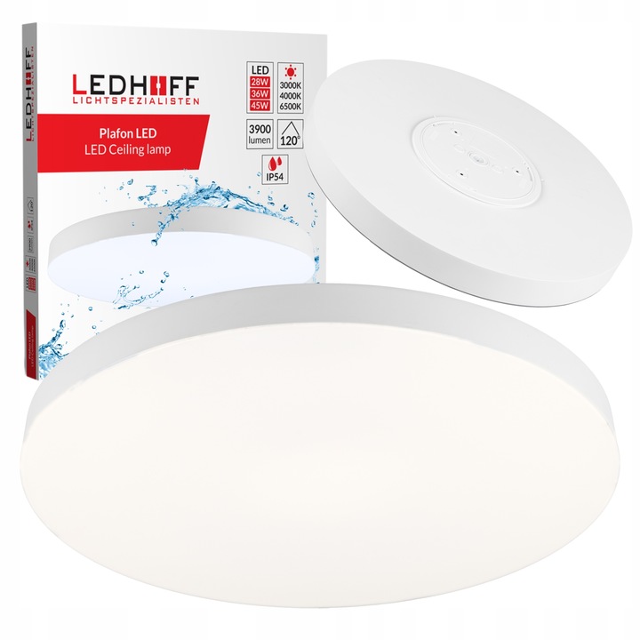 Lampa sufitowa Plafon LED 50cm OKRĄGŁY panel 3 barwy do łazienki