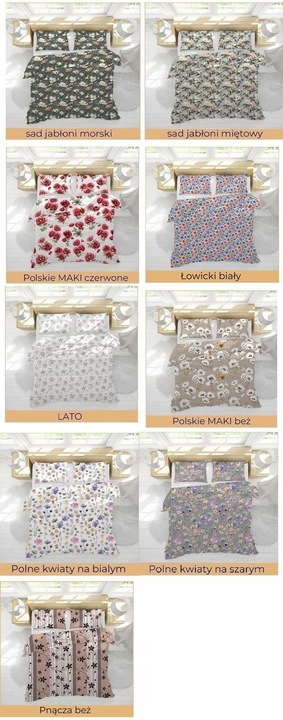 Komplet pościeli 160x200 gruba Polska bawełna 100% dużo wzorów - certyfikat