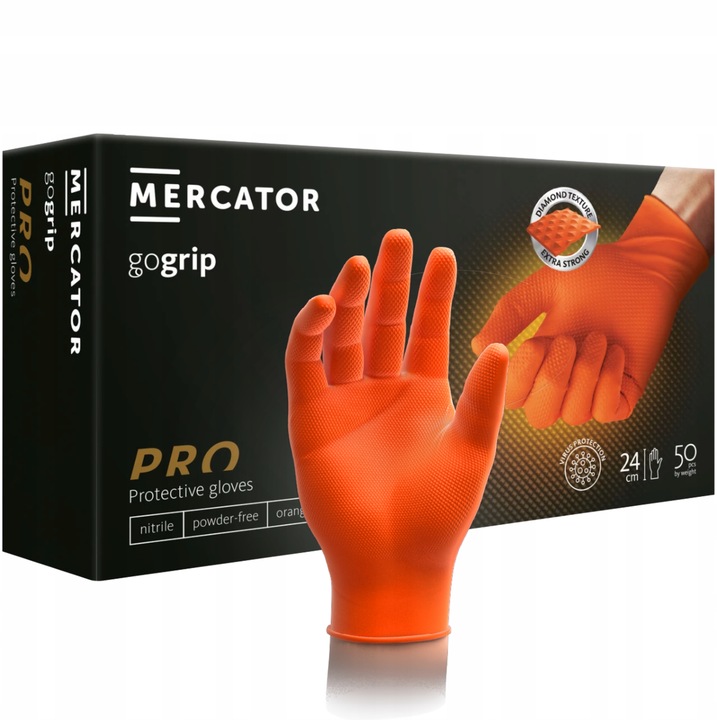 Rękawice nitrylowe POWERGRIP IDEALL GRIP Orange XL
