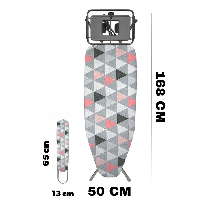 DUŻA PROFESJONALNA DESKA DO PRASOWANIA Z RĘKAWNIKIEM PRZEDŁUŻACZ