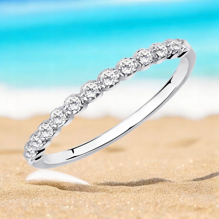 PIERŚCIONEK SREBRNY próba 925 Rodowany z cyrkoniami Knuckle Ring PIĘKNY R14