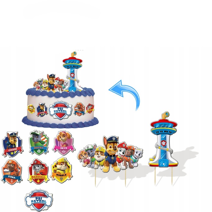 Zestaw do wykonania Postaci 3d na Tort PSI PATROL