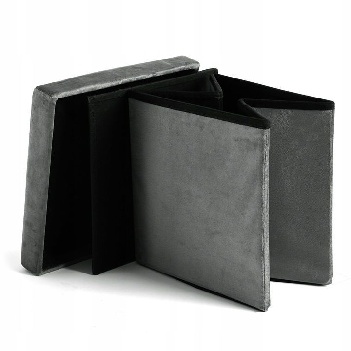 PUFA WELUROWA SKRZYNIA POJEMNIK OTWIERANA SKŁADANA ZE SCHOWKIEM