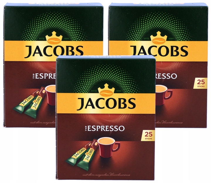 Kawa rozpuszczalna Jacobs Espresso w saszetkach 3x25 saszetek 45g z Niemiec