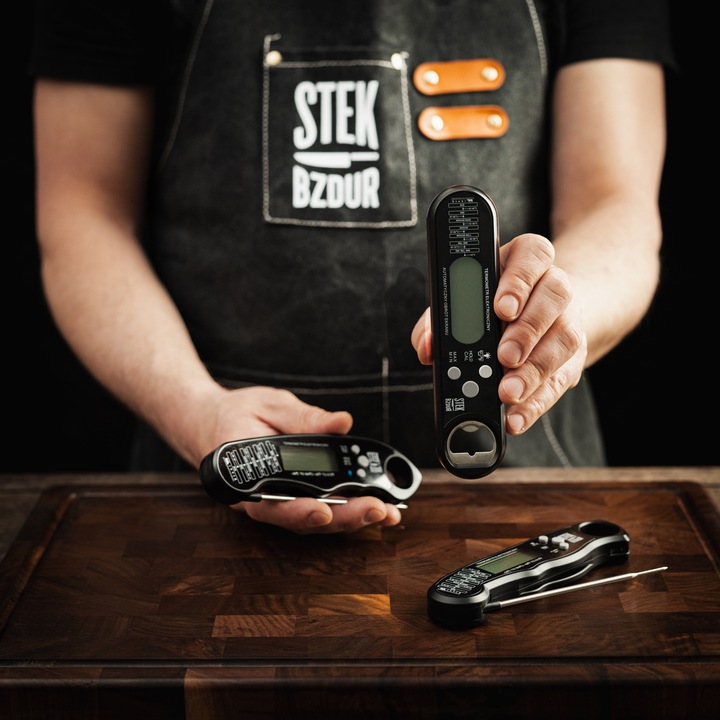 Termometr Kuchenny Cyfrowy do Mięsa Steków Żywności STEK BZDUR LCD Sonda