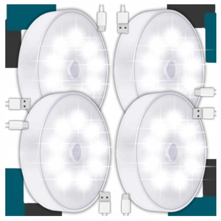 2x Lampka LED samoprzylepna 3 BARWY ŚWIATŁA USB Lampa Nocna