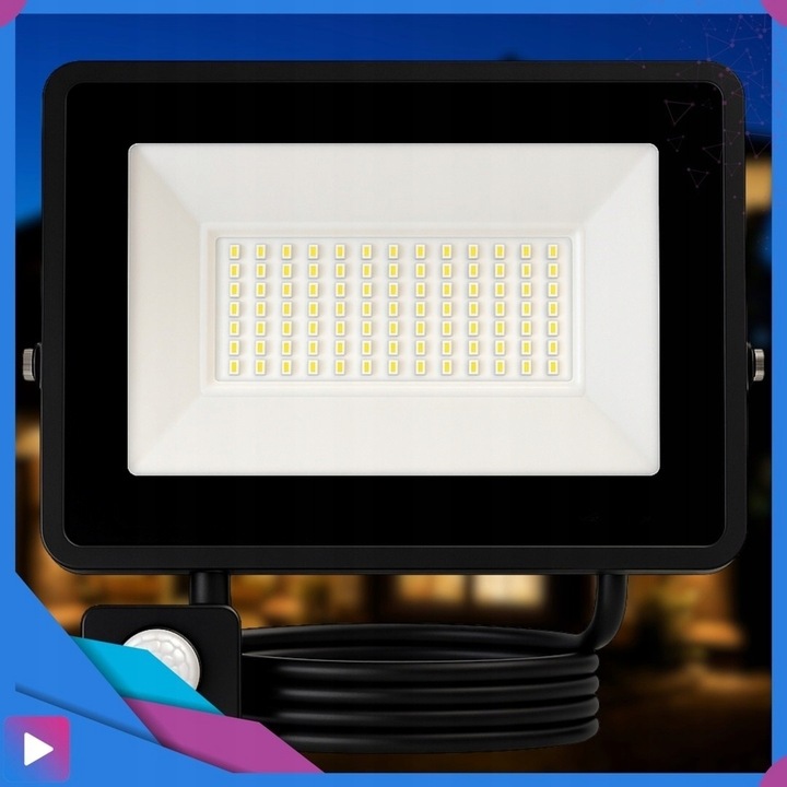 Halogen LED 50W Lampa Naświetlacz z Czujnikiem Ruchu Zmierzchu