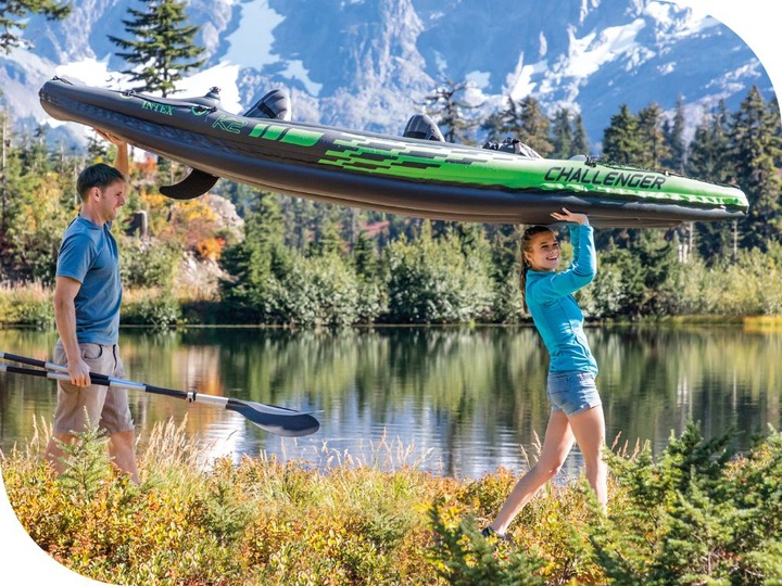 Kajak 2os. Challenger K2 Intex 68306 Pompka Wiosła Dwuosobowy MODEL 2024