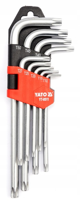 YATO KLUCZE IMBUSOWEZ ZESTAW KLUCZY TORX T10-T50 9EL. CR-V OTWORY