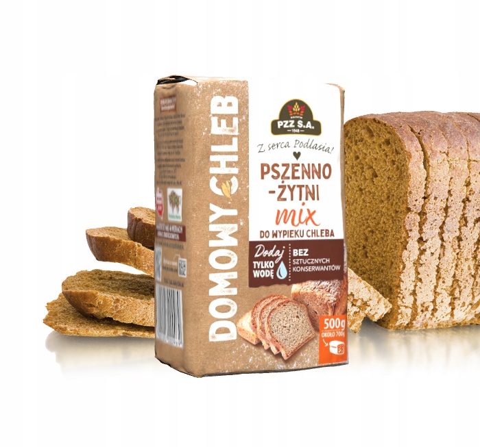 PZZ Mieszanka do wypieku chleba Pszenno-żytni Mix Zgrzewka 12 x 500g GOTOWA