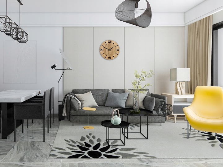 ZEGAR ŚCIENNY drewniany SANTIAGO 33 cm- czytelny - do salonu, ULTRA CICHY