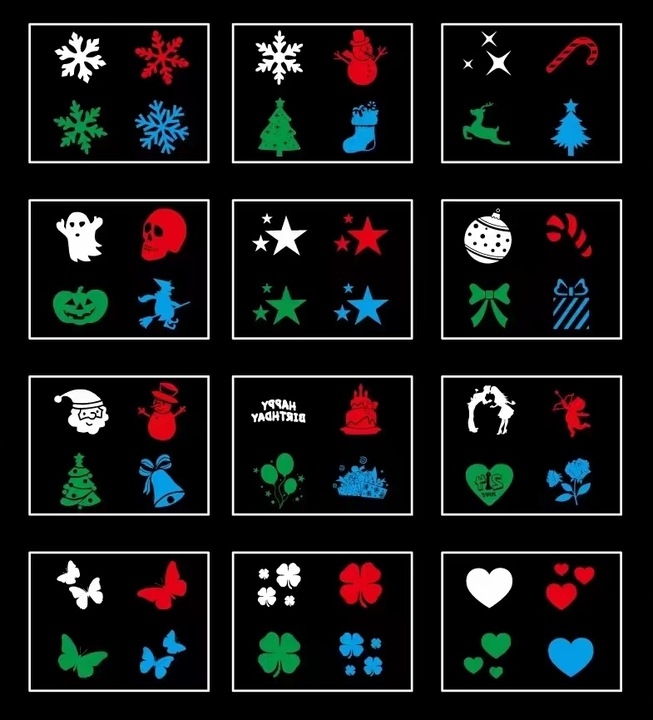 WODOODPORNY PROJEKTOR LEDOWY OGRODOWY REFLEKTOR IP65 + 12 SLAJDÓW