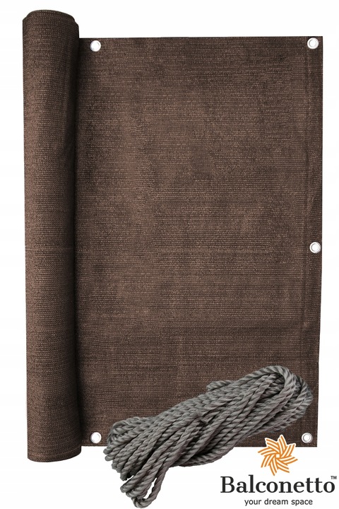 MATA OSŁONA balkonowa osłonowa brązowa 0,9x5m UV na BALKON brąz UV