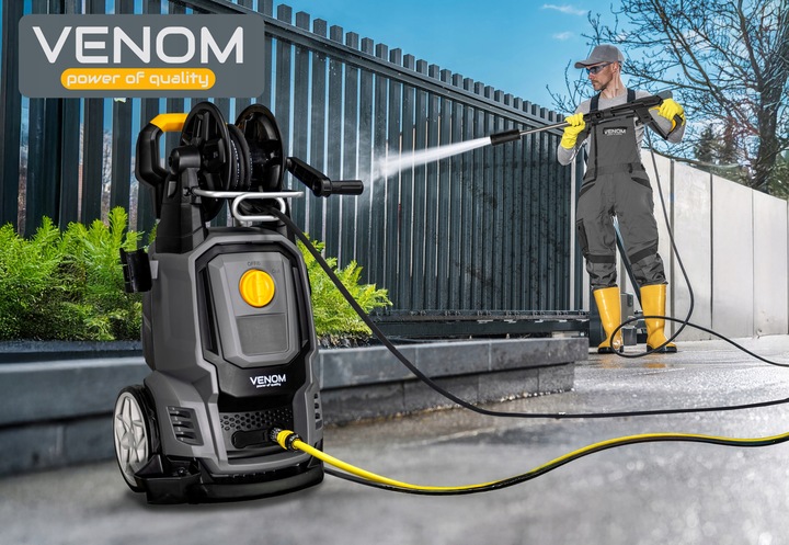 MYJKA CIŚNIENIOWA VENOM 380 BAR POMPA ALUM-MOSIĘŻNA ZWIJACZ ZESTAW WĄŻ