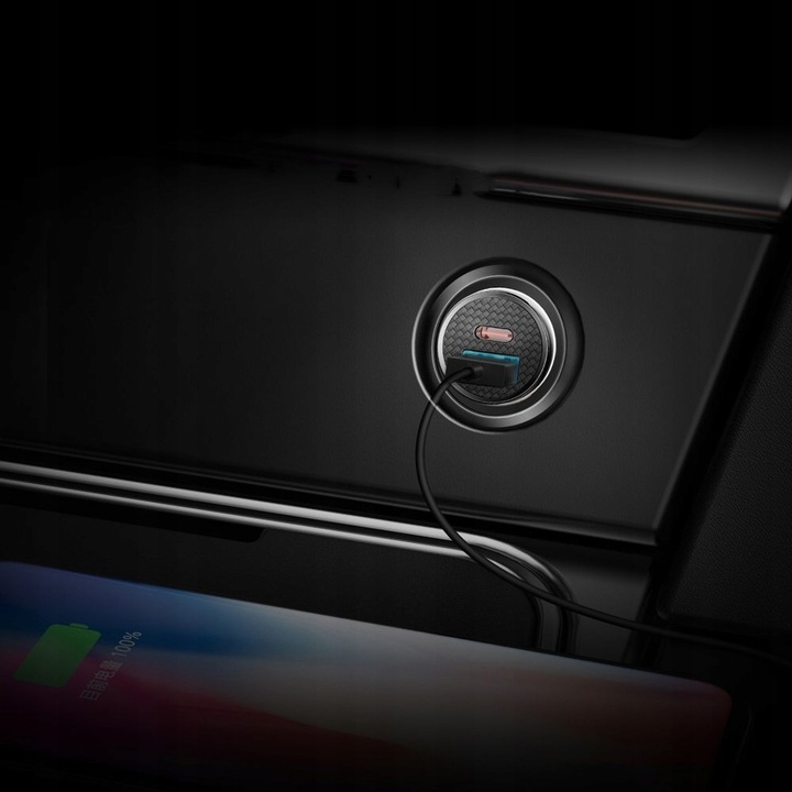 BASEUS ŁADOWARKA SAMOCHODOWA USB QC / USB-C MOCNA SZYBKA PD DO ZAPALNICZKI