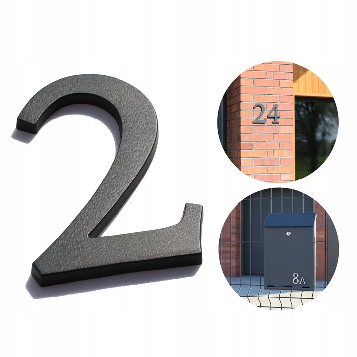 numer domu. numer na dom. cyfry na dom. tablica na dom. 3D premium grafit 2