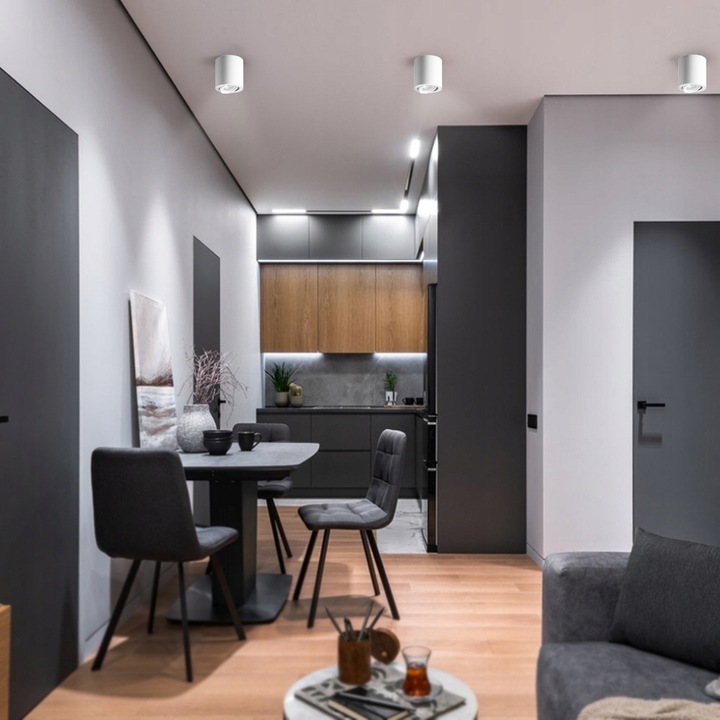 Oprawa halogenowa natynkowa GU10 Biały spot kinkiet sufitowa prosta walec