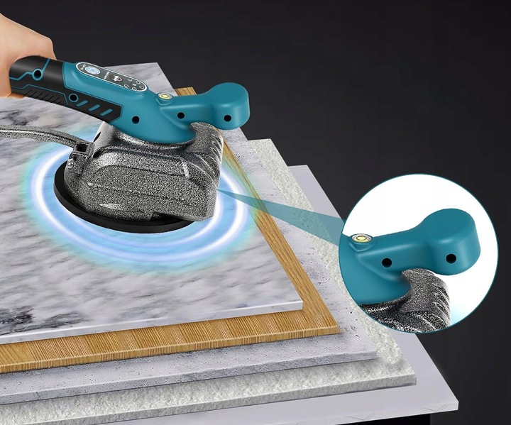 PRZYSSAWKA WIBRACYJNA DO PŁYTEK WIBRATOR DO POZIOMOWANIA 2000mAh 21V