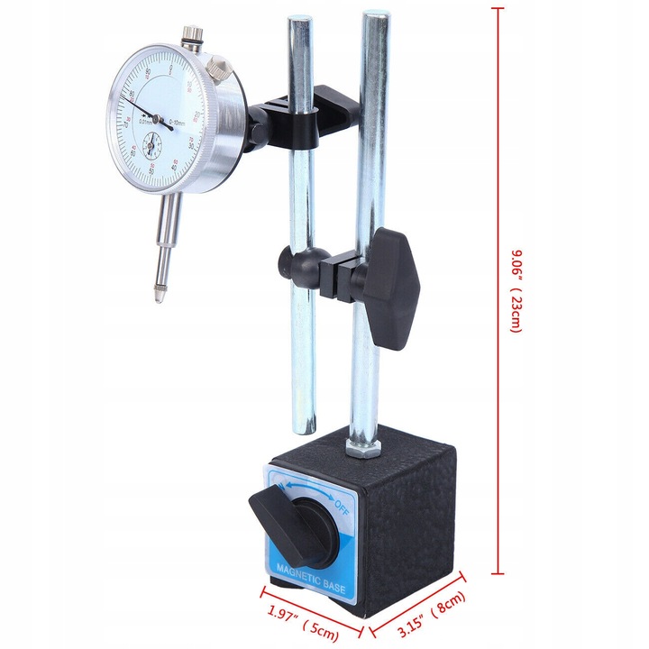 CZUJNIK ZEGAROWY STATYW MAGNETYCZNY 0-10mm ZESTAW