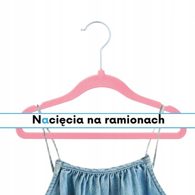 WIESZAK NA UBRANIA DZIECIĘCE WELUROWY x20 WIESZAKI DO DZIECIĘCYCH