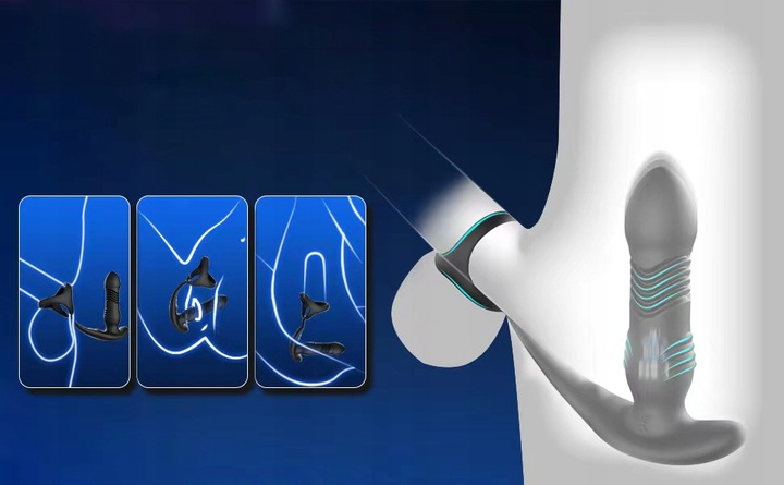 Unisex Prostata Pochwa Wibrujący Rozciągany Masturbator APP Kontrola