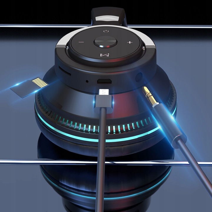 SŁUCHAWKI BEZPRZEWODOWE H2 BLUETOOTH MP3 NAUSZNE MIKROFON RGB DLA