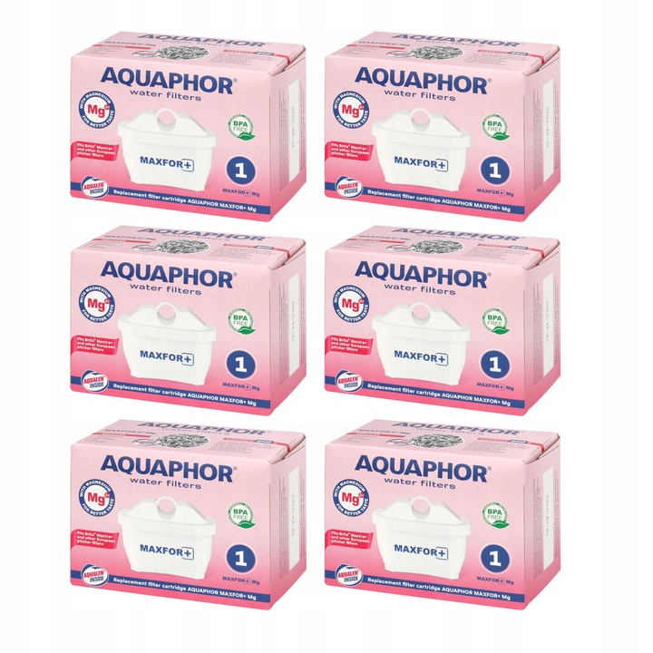 Wkład filtrujący filtry do wody AQUAPHOR MAXFOR+ Mg 6 filtrów z