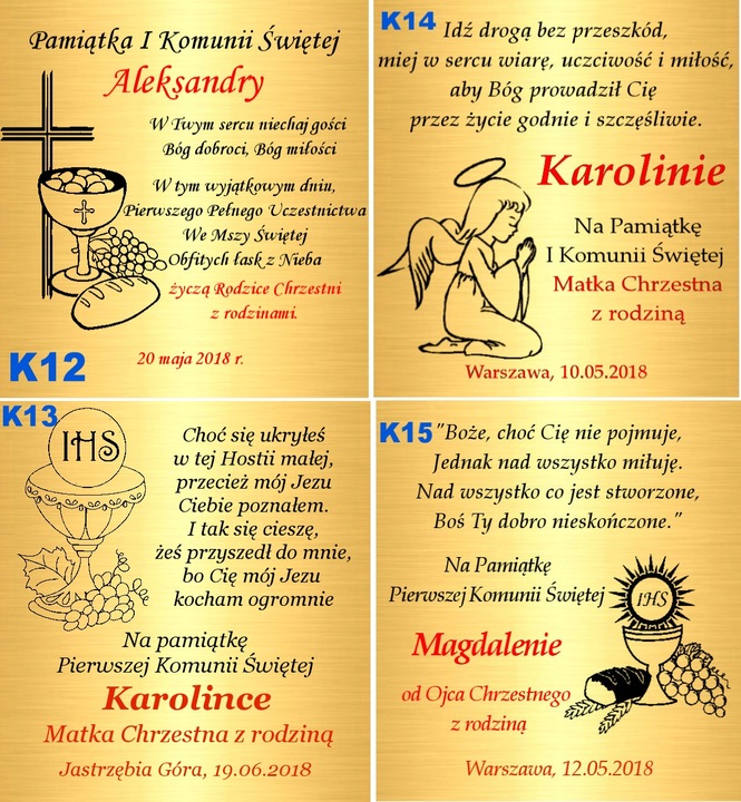 Złoty Łańcuszek Medalik Aniołek Chrzest Dziecka Komunia Bierzmowanie Roczek