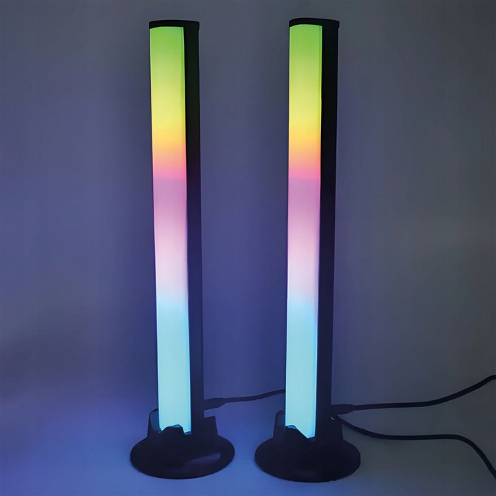 2x Light Bar Lampka Biurkowa czujnik muzyki RGB oświetlenie ambient