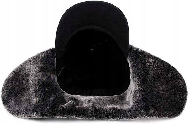 CIEPŁA CZAPKA ZIMOWA Z FUTERKIEM NA ZIMĘ MĘSKA Z DASZKIEM NAUSZNIKI