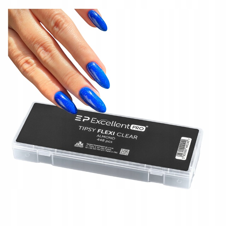 EXCELLENT FLEXI TIPSY TUNELOWE CLEAR ALMOND MIGDAŁ MIĘKKIE POD ŻEL 448 SZT.