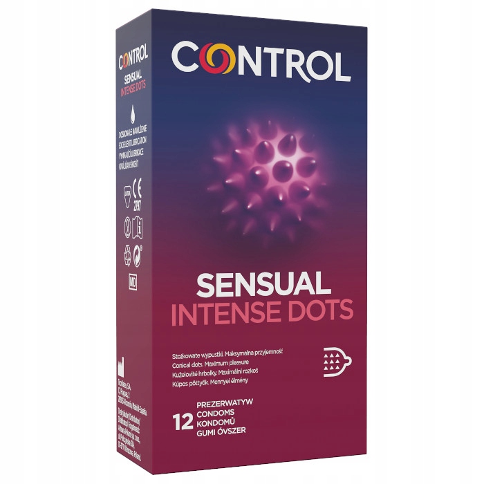 CONTROL SENSUAL INTENSE DOTS prezerwatywy WYPUSTKI KROPKI 12 szt.
