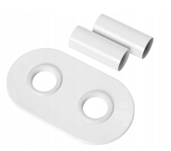 ZAWÓR TERMOSTATYCZNY DO GRZEJNIKA BIAŁY DUOPLEX +MASKOWNICA OWALNA 1/2" Kpl