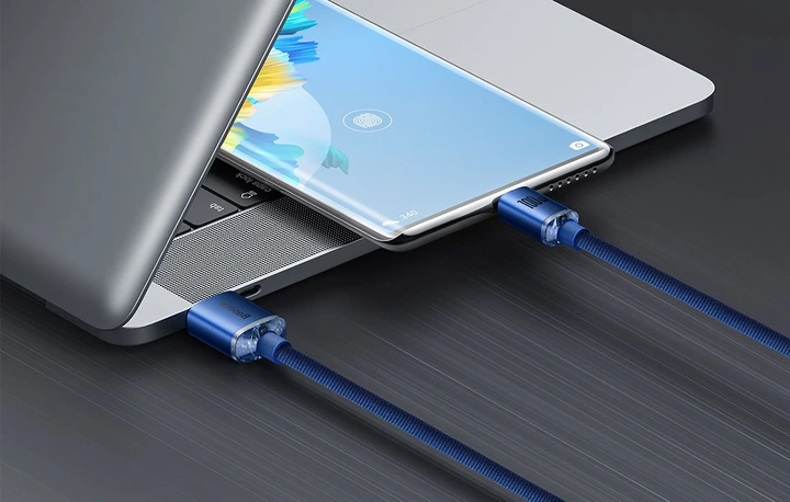 Kabel USB do USB-C Baseus Crystal Shine 100W 2m Niebieski CAJY000503