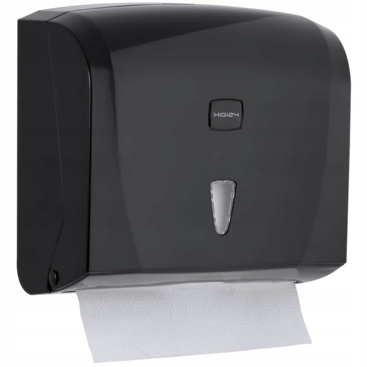 Pojemnik Dozownik Podajnik ręczniki papierowe ZZ czarny naścienny ATEST PZH