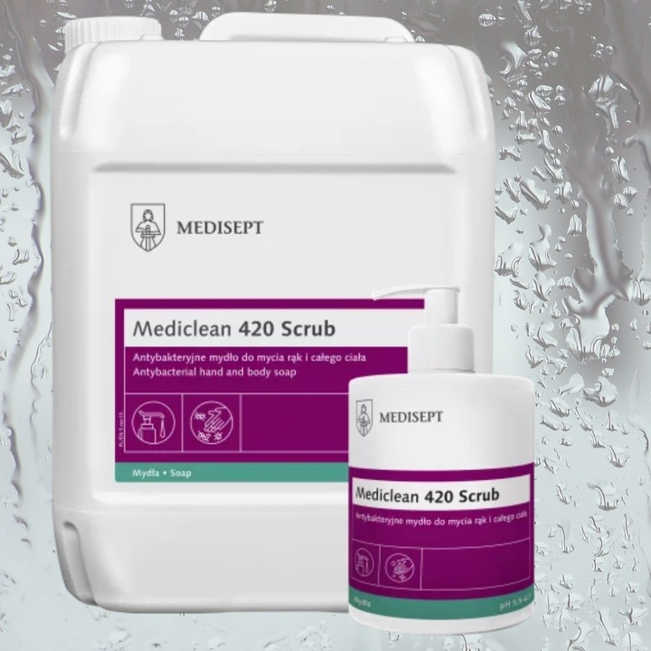 Mediclean 420 Scrub MEDISEPT Antybakteryjne mydło do mycia rąk i ciała 5L