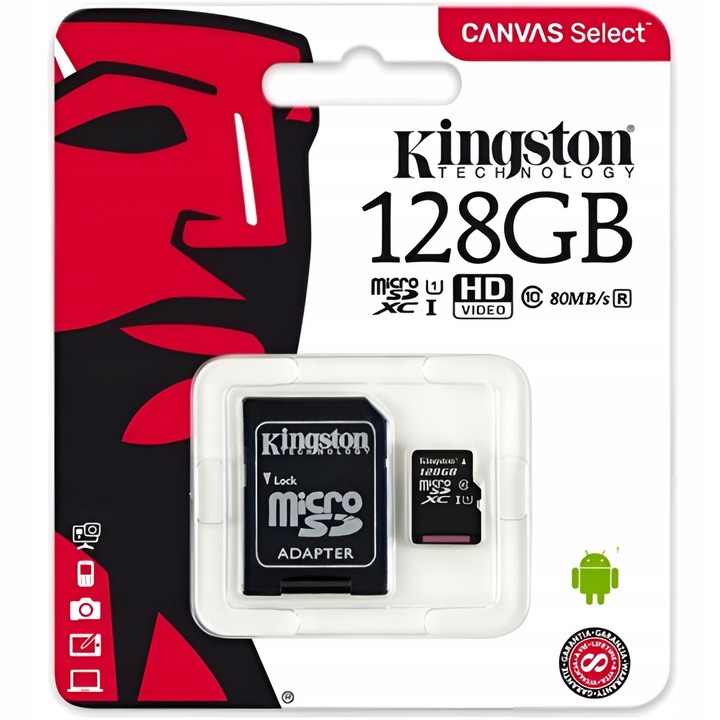 KINGSTON Karta pamięci micro SD 128GB CLASS 10 UHS