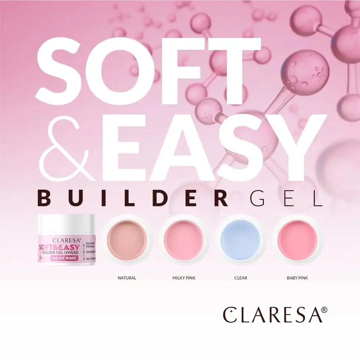 CLARESA SOFT&EASY BUILDER GEL MILKY PINK 90G