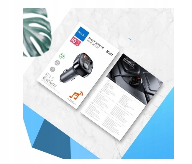 ROCK B301 TRANSMITER FM BLUETOOTH ŁADOWARKA SAMOCHODOWA QC4.0 2X USB