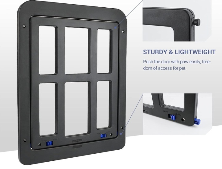 PRZEJŚCIE KLAPKA DRZWICZKI DLA KOTA MOSKITIERY NA DRZWI CZARNA