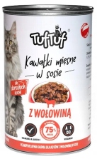 MOKRA KARMA DLA KOTA 75% MIĘSA 24x 415g. KAWAŁKI W SOSIE TUF TUF MIX 9,96kg
