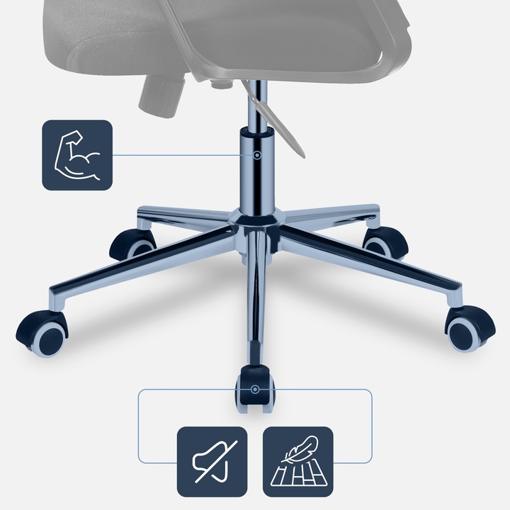 Fotel biurowy ergonomiczny MARK ADLER czarny obrotowy regulowany do
