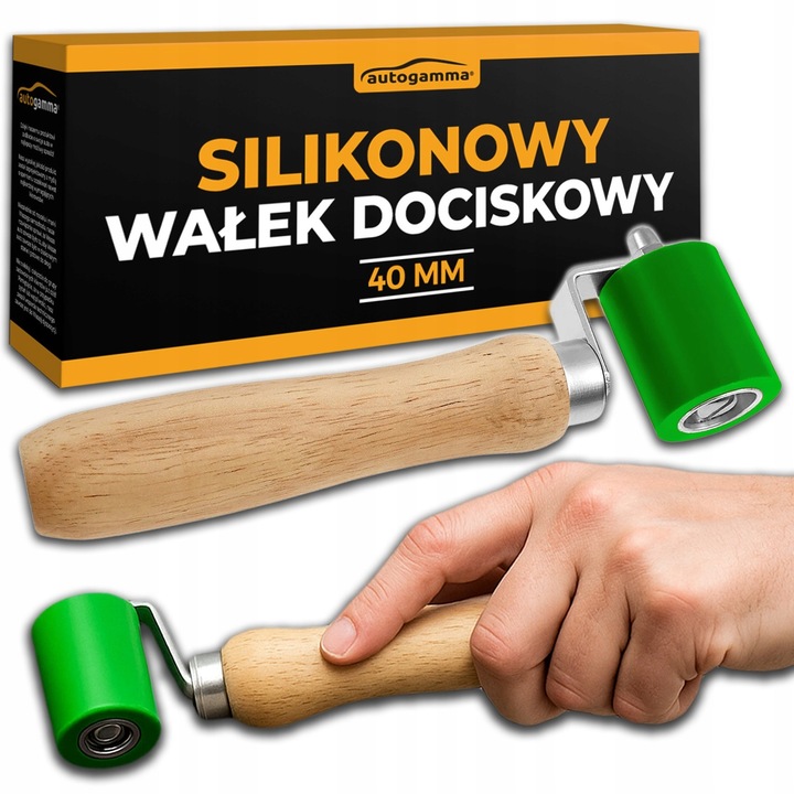 Wałek dociskowy silikonowy 40mm do aplikacji folii i mat wygłuszających