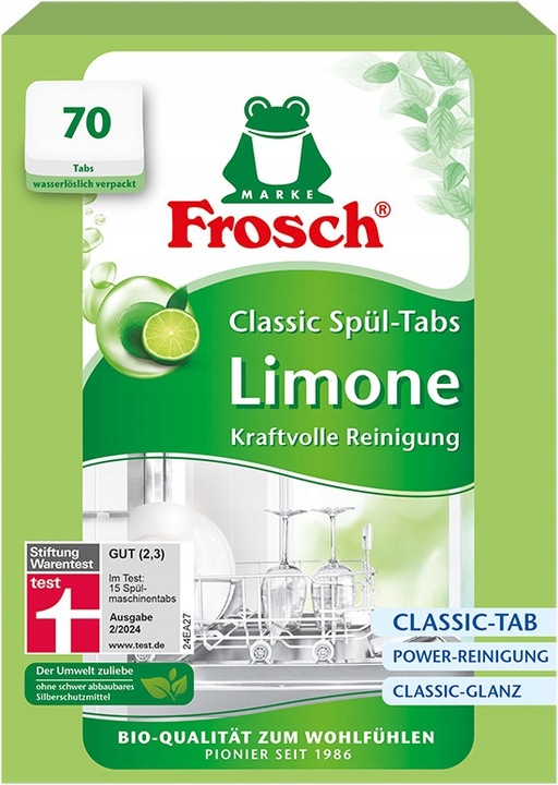 FROSCH Classic Lemon Tabletki do Zmywarki Skuteczne i Biodegradowalne x70