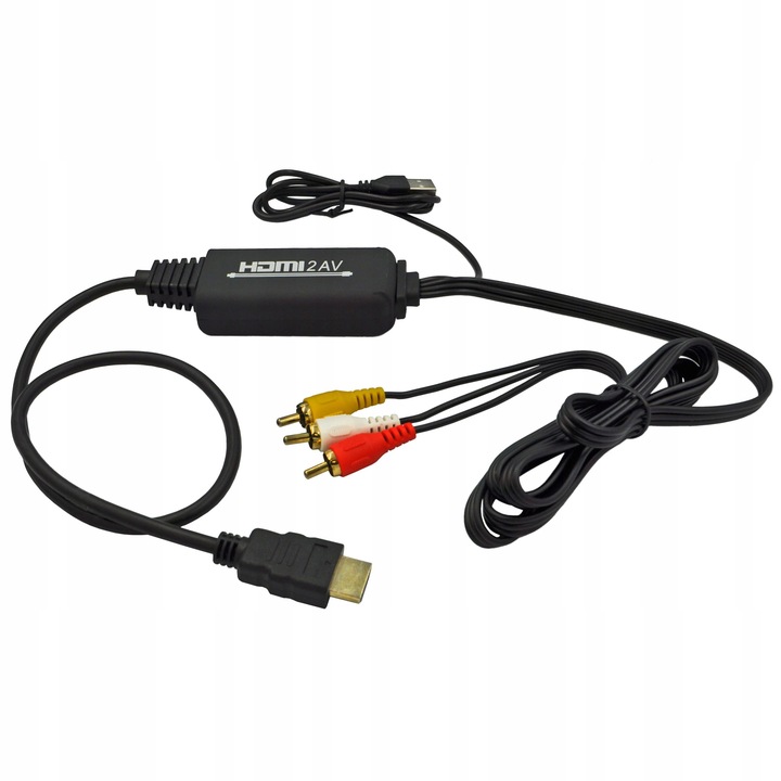 KONWERTER HDMI DO RCA ADAPTER AV CINCH NOWY MODEL WIREWAY WW411015 2m