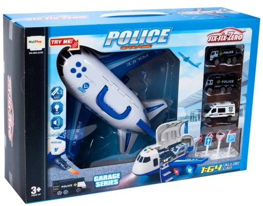 SAMOLOT POLICYJNY INTERAKTYWNY Z POJAZDAMI POLICJA LOTNISKO OTWIERANY