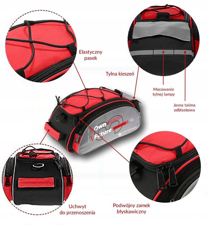 PETERSON pojemna sakwa rowerowa turystyczna torba kufer na bagażnik